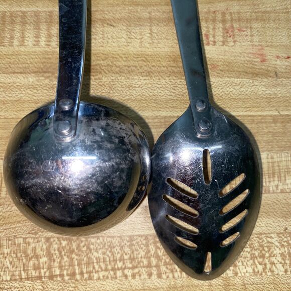 Set Of 2 Vintage FLINT ARROWHEAD Wheat Harvest Stainless Serving Spoon & Ladle - Picture 6 of 6